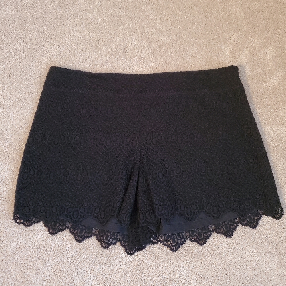 Black lace shorts